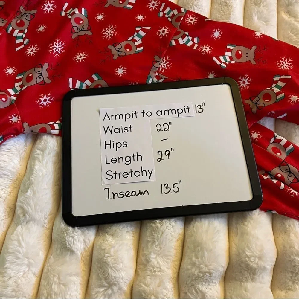 Christmas Reindeer‎ print Hooded zip up pajama outfit